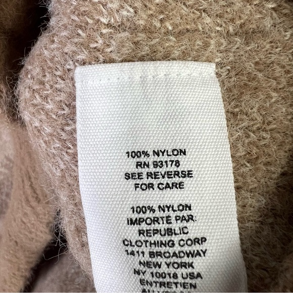 FOR THE REPUBLIC Oversized V-Neck Knit Sweater Womens L Brown Oversized Neutral - Picture 8 of 8